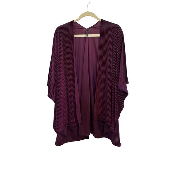 Lane Bryant Velvet Burnout Purple Kimono Cardigan Cover Up One Size - Picture 1 of 7